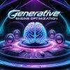 A futuristic, high-tech illustration of Generative Engine Optimization (GEO) depicted in a mesmerizing, cyberpunk-inspired setting. In the center, a stylized, 3D representation of a brain, symbolizing the engine, is surrounded by orbiting gears, cogs, and microchips, conveying the idea of optimization and machine learning.