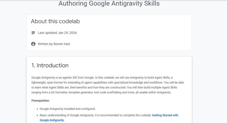 Screenshot from a short course from Google on creating skills
